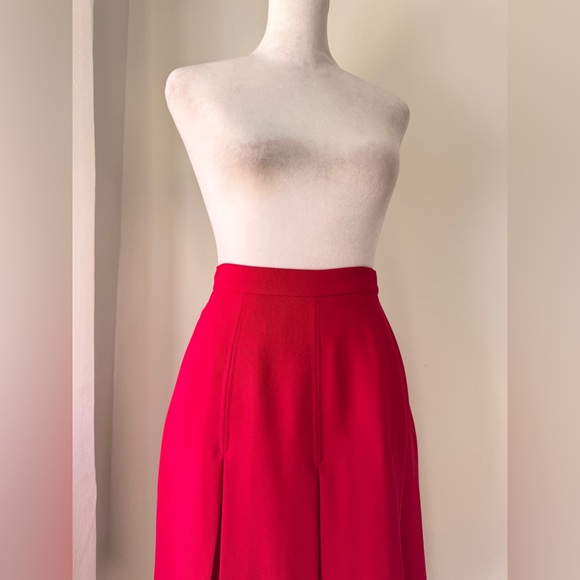 Vintage Y2K Collectibles Casual Corner Red Pleated Knee Length Skirt - Picture 5 of 9